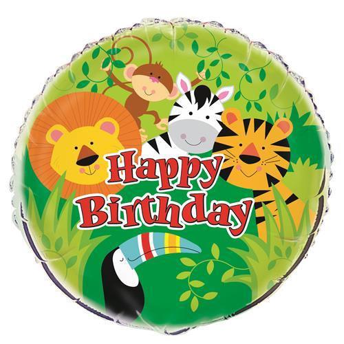 Animal Jungle "Happy Birthday" 45cm (18") Foil Balloo